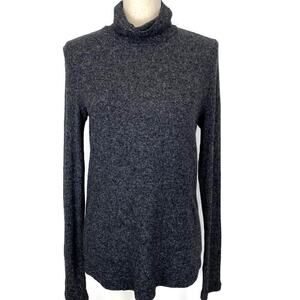 Anthropologie Saturday Sunday Sweater Brushed Fleece Gray Turtleneck Womens Med